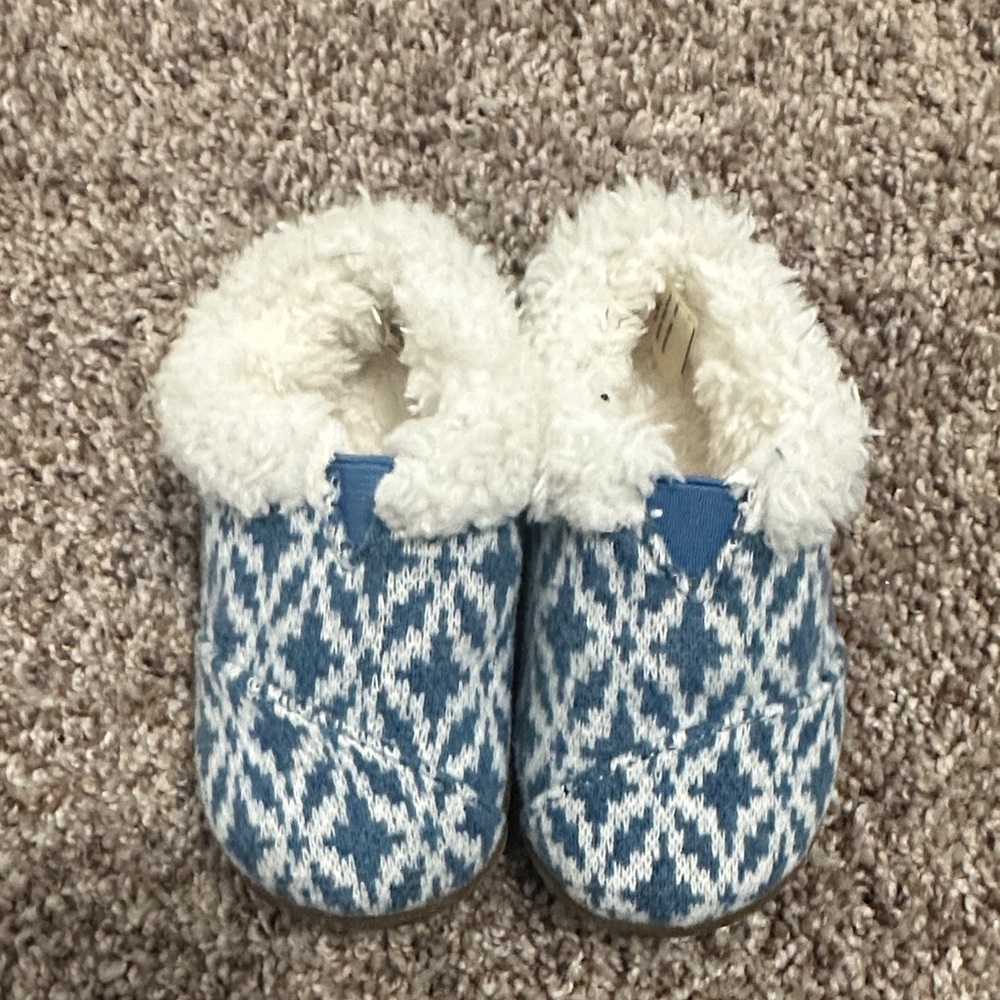 Toms Brown and Cream Slippers